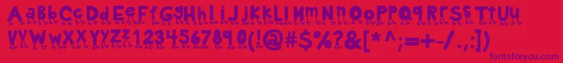 Czcionka Kbnowwalkitout – fioletowe czcionki na czerwonym tle