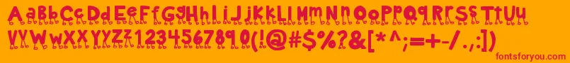 Kbnowwalkitout Font – Red Fonts on Orange Background