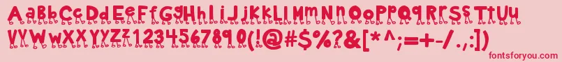 Шрифт Kbnowwalkitout – красные шрифты на розовом фоне