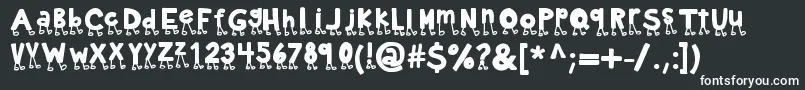 Kbnowwalkitout-fontti – valkoiset fontit mustalla taustalla