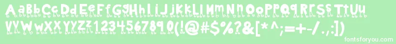 Kbnowwalkitout Font – White Fonts on Green Background
