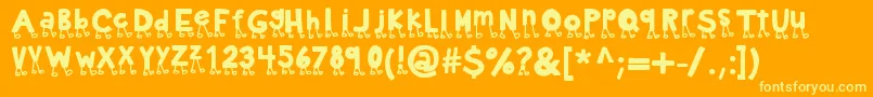 Kbnowwalkitout Font – Yellow Fonts on Orange Background