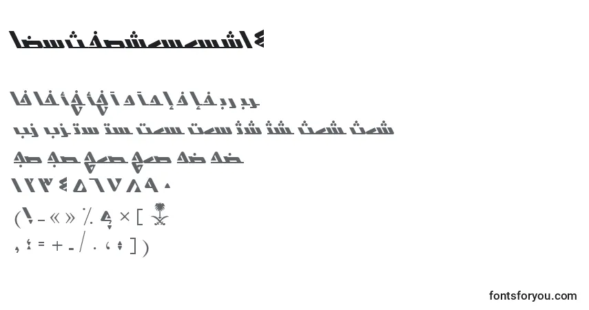 A fonte AymShurooq14 – alfabeto, números, caracteres especiais