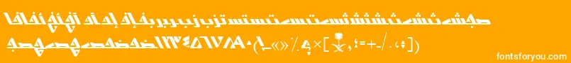 Czcionka AymShurooq14 – białe czcionki na pomarańczowym tle