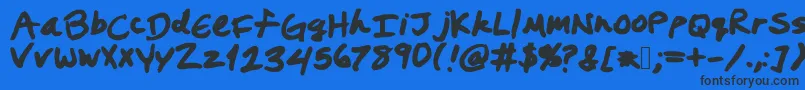 Prestonswriting Font – Black Fonts on Blue Background