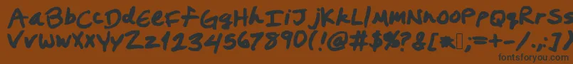 Prestonswriting Font – Black Fonts on Brown Background