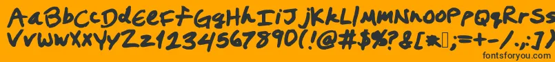 Prestonswriting Font – Black Fonts on Orange Background
