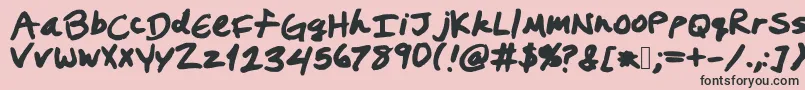 フォントPrestonswriting – ピンクの背景に黒い文字