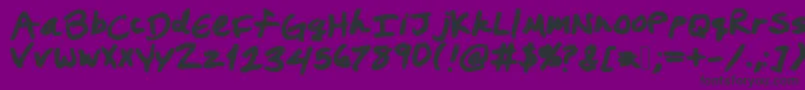 フォントPrestonswriting – 紫の背景に黒い文字