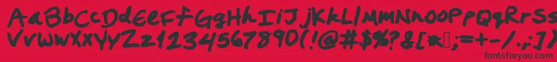 フォントPrestonswriting – 赤い背景に黒い文字