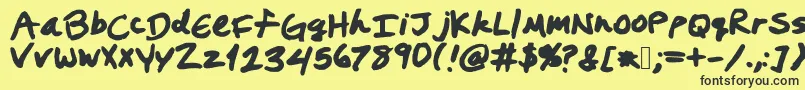 Prestonswriting Font – Black Fonts on Yellow Background