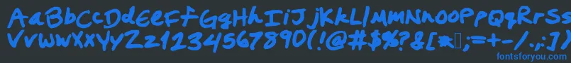 Prestonswriting Font – Blue Fonts on Black Background