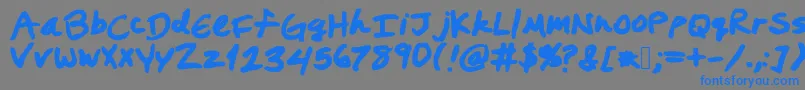 Prestonswriting-Schriftart – Blaue Schriften auf grauem Hintergrund