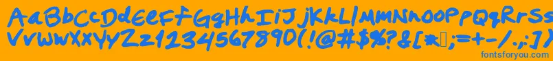 Prestonswriting-fontti – siniset fontit oranssilla taustalla