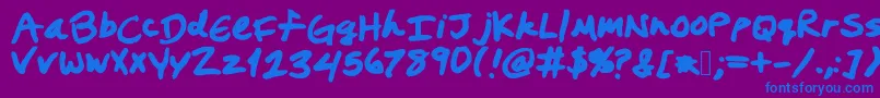 Prestonswriting Font – Blue Fonts on Purple Background