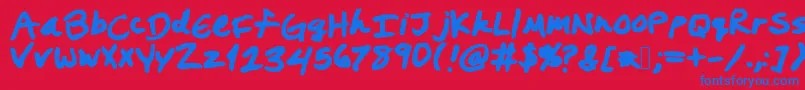 Шрифт Prestonswriting – синие шрифты на красном фоне
