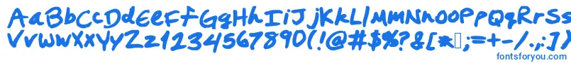 Prestonswriting Font – Blue Fonts on White Background