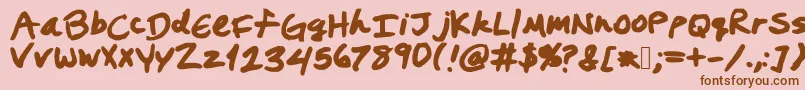 Prestonswriting-fontti – ruskeat fontit vaaleanpunaisella taustalla