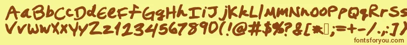 Prestonswriting-fontti – ruskeat fontit keltaisella taustalla