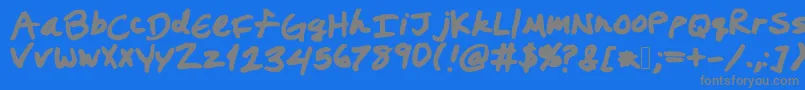 Prestonswriting-Schriftart – Graue Schriften auf blauem Hintergrund