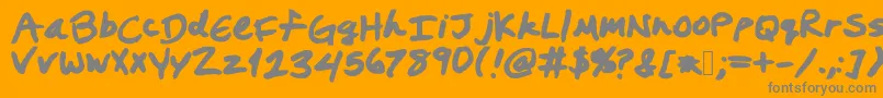 Prestonswriting Font – Gray Fonts on Orange Background