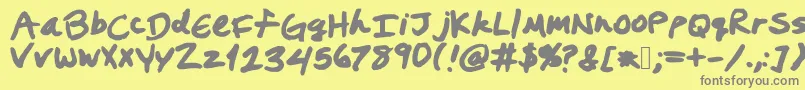 Prestonswriting Font – Gray Fonts on Yellow Background