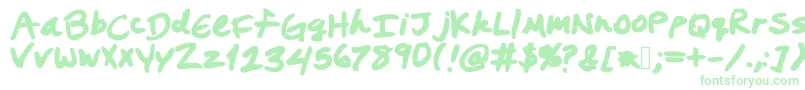 Prestonswriting-fontti – vihreät fontit valkoisella taustalla