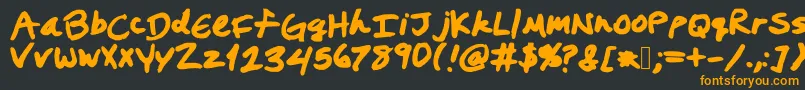 Prestonswriting Font – Orange Fonts on Black Background