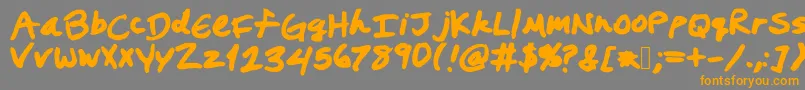 Prestonswriting Font – Orange Fonts on Gray Background