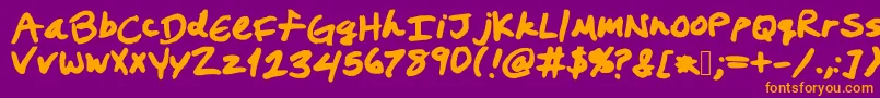 Prestonswriting Font – Orange Fonts on Purple Background