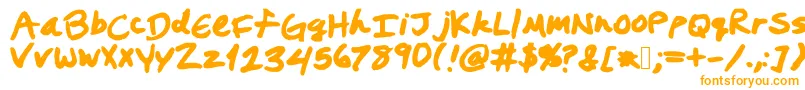 Prestonswriting-Schriftart – Orangefarbene Schriften auf weißem Hintergrund