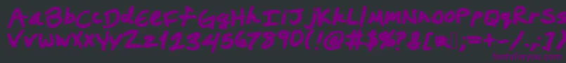Prestonswriting-fontti – violetit fontit mustalla taustalla