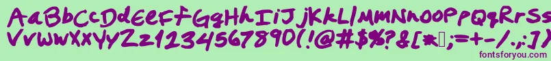 Prestonswriting Font – Purple Fonts on Green Background