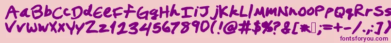 Prestonswriting-fontti – violetit fontit vaaleanpunaisella taustalla