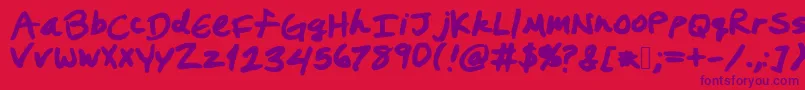 Prestonswriting Font – Purple Fonts on Red Background