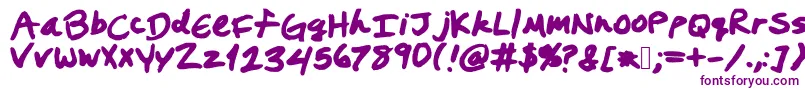 フォントPrestonswriting – 白い背景に紫のフォント