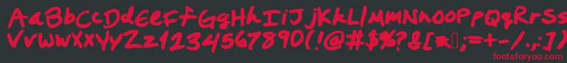 Шрифт Prestonswriting – красные шрифты на чёрном фоне