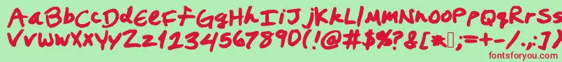 Prestonswriting-fontti – punaiset fontit vihreällä taustalla