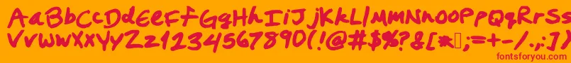 Prestonswriting Font – Red Fonts on Orange Background
