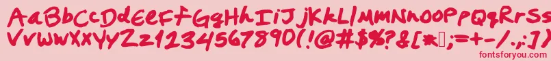 Шрифт Prestonswriting – красные шрифты на розовом фоне