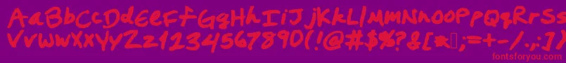 Prestonswriting Font – Red Fonts on Purple Background