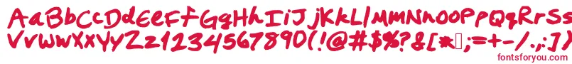 Prestonswriting-fontti – punaiset fontit valkoisella taustalla