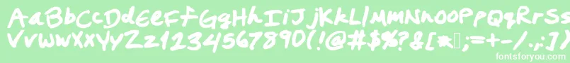 Шрифт Prestonswriting – белые шрифты на зелёном фоне