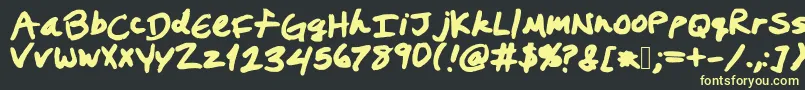 Prestonswriting Font – Yellow Fonts on Black Background