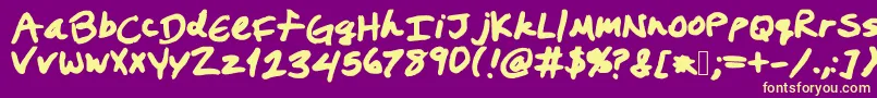 Prestonswriting-fontti – keltaiset fontit violetilla taustalla