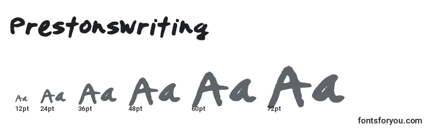 Prestonswriting Font Sizes