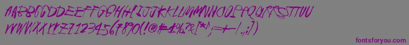 Шрифт BlackCrowKing – фиолетовые шрифты на сером фоне