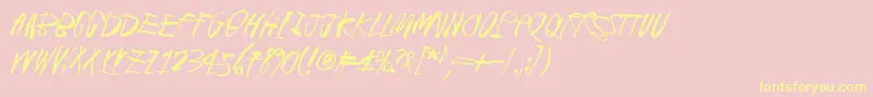 BlackCrowKing Font – Yellow Fonts on Pink Background