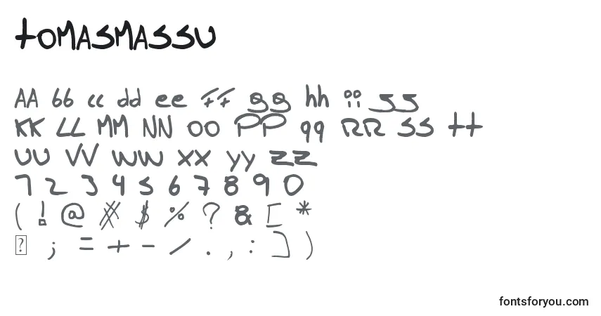 Schriftart Tomasmassu – Alphabet, Zahlen, spezielle Symbole