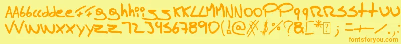 Tomasmassu Font – Orange Fonts on Yellow Background
